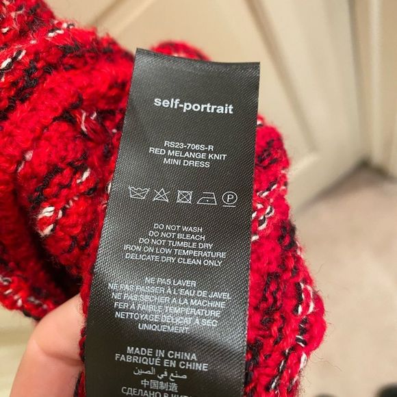 SELF-PORTRAIT Mélange Cotton-Wool Knit Mini Dress - Picture 4 of 6